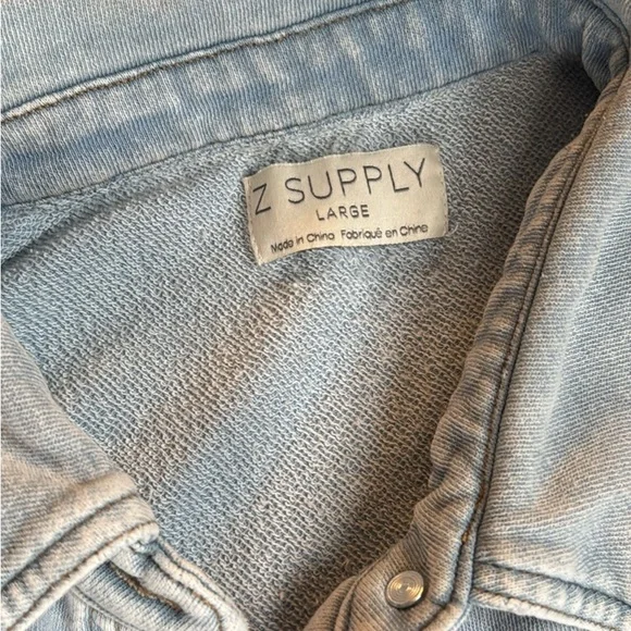 Z Supply Light Blue Casual Shirt Shacket - Picture 2 of 4